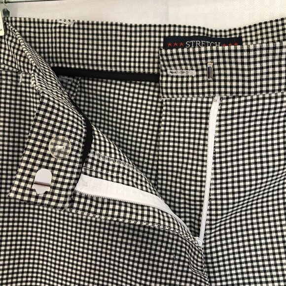 Bill Blass Trousers High Rise Cuffed Black and White Check Vintage. Size 14 - Picture 6 of 10